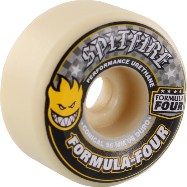 Skateboardrollen 56 Mm 99A Konisch 4er-Set Elfenbeinfarben